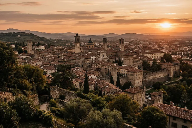 Bergamo Città Alta al tramonto, location di prestigio di Festival inOltre