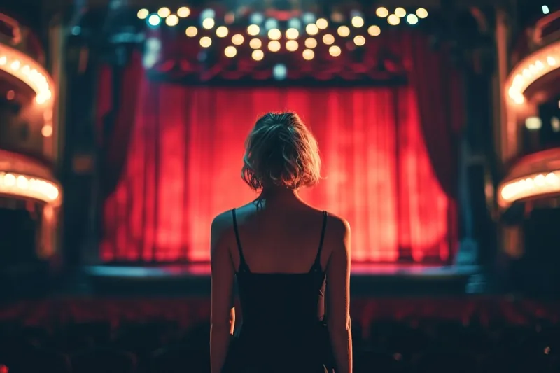 Performance artistica di un'opera con un performer sul palco di Festival inOltre